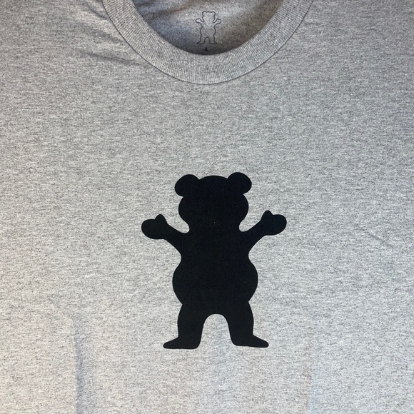 Grizzly Griptape T-Shirt OG Bear Gray & Black Short Sleeve tee Men's Large NWOT - Picture 2 of 5